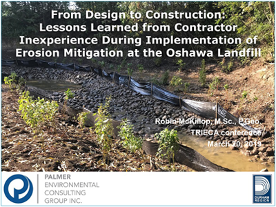 Erosion Mitigation at the Oshawa Landfill presentation cover page