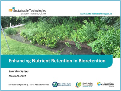 Enhancing Nutrient Retention in Bioretention presentation cover page