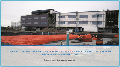 Design Considerations for Plastic Underground Stormwater Systems presentation cover page
