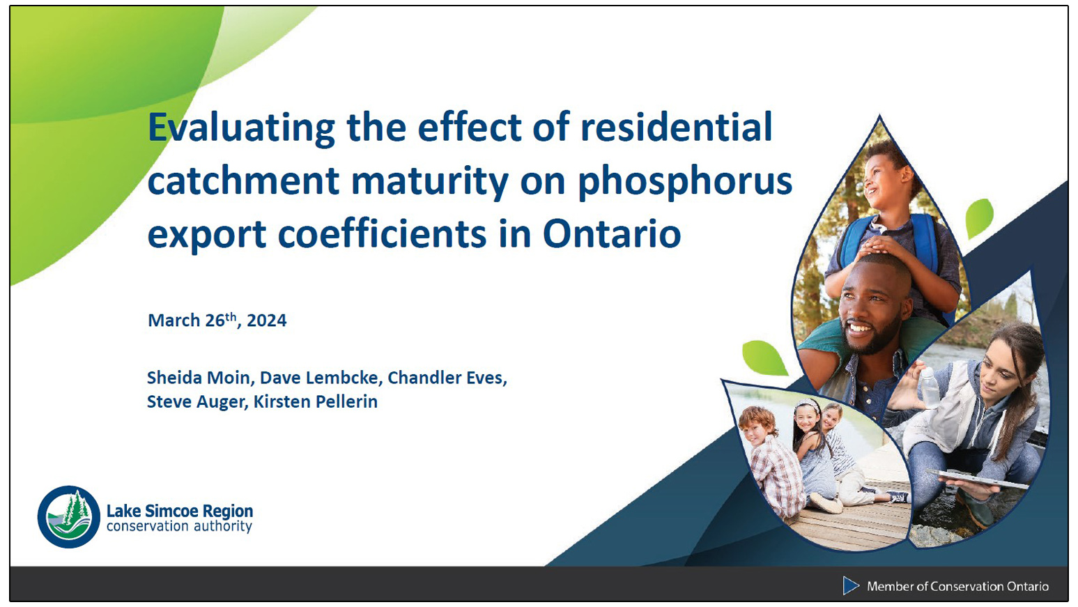 Evaluating the Effect of Residential Catchment Maturity on Phosphorus Export Coefficients in Ontario - presentation by Sheida Moin