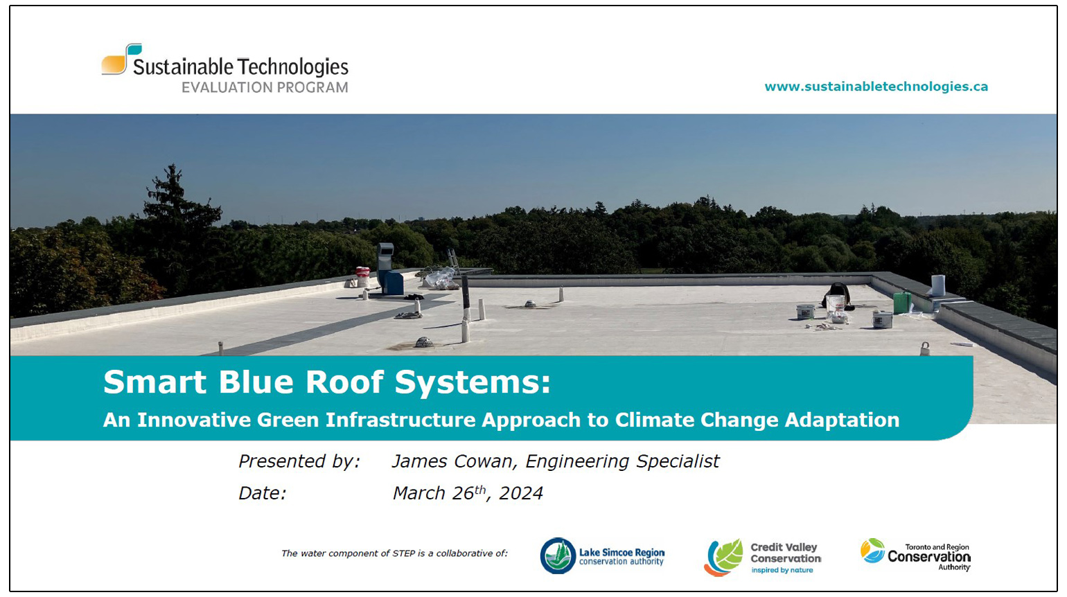 Smart Blue Roof Systems - An Innovative Green Infrastructure Approach to Climate Change Adaptation - presented by James Cowan