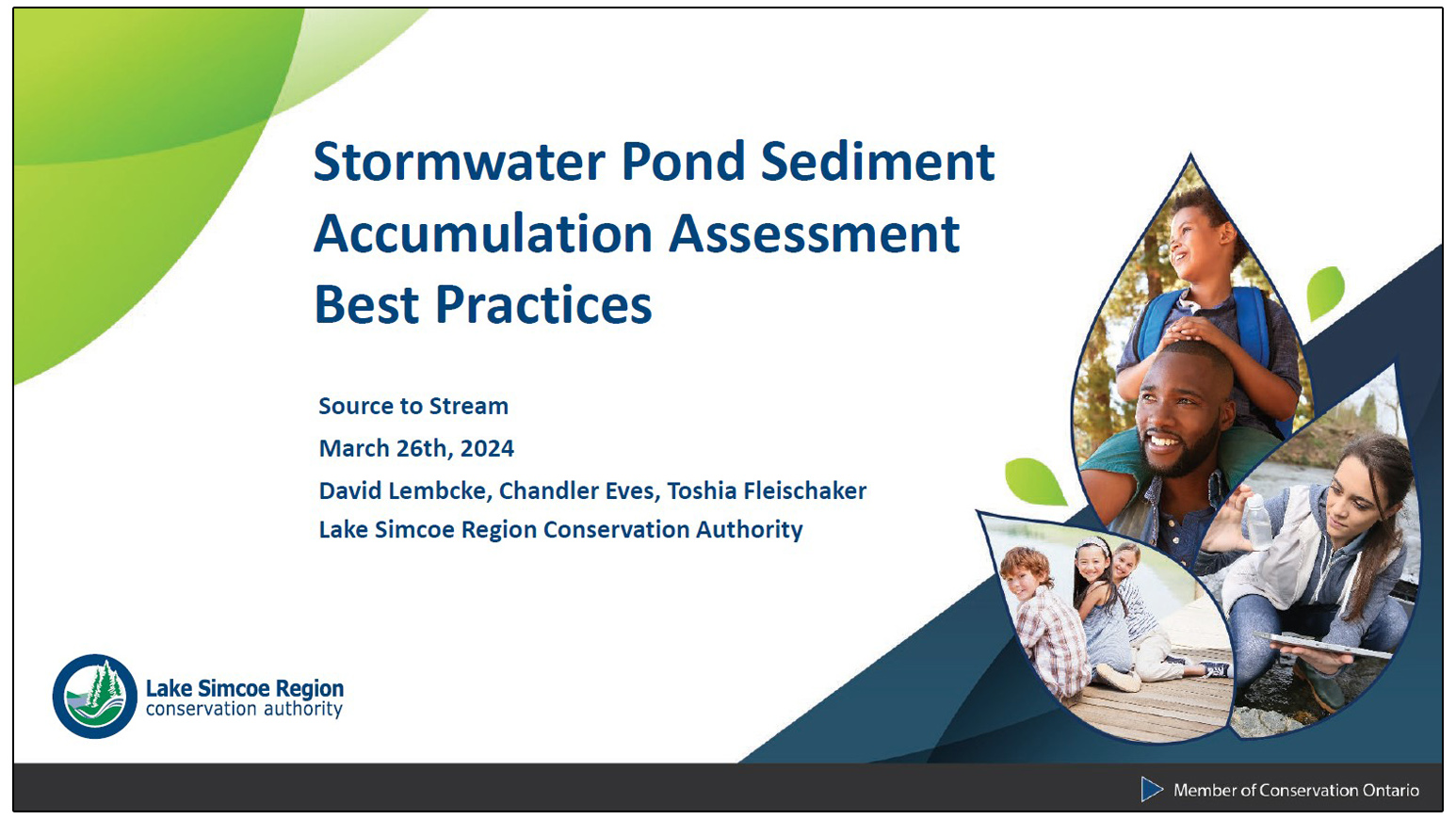 Stormwater Pond Sediment Accumulation Assessment Best Practices - presentation by David Lembcke