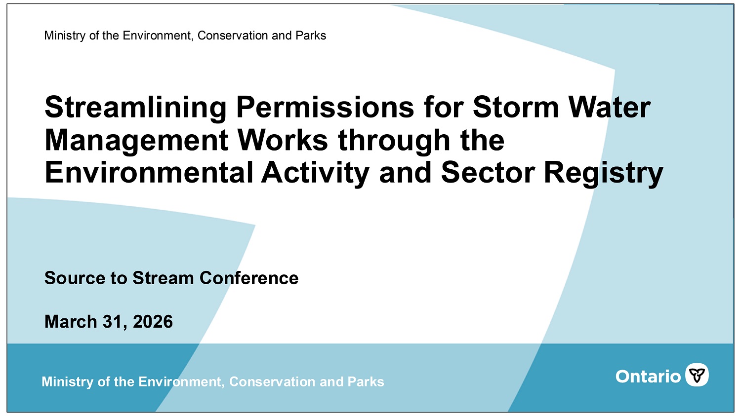 Streamlining Permissions for Storm Water Management Works through the Environmental Activity and Sector Registry - presentation Juwairia Obaid and Pujan Shrestha